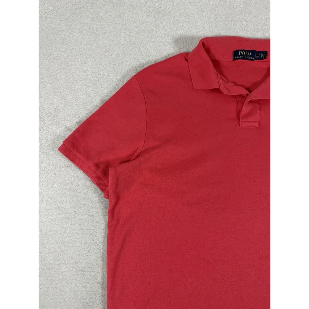 Polo Ralph Lauren Mens XL Pink Short Sleeve Iconic Mesh Pony Logo Polo Shirt XL